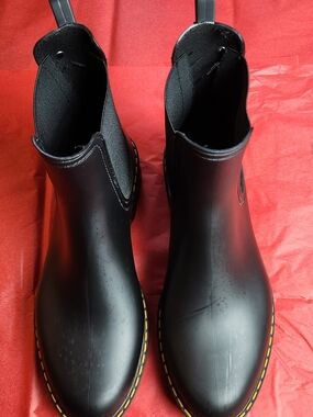 Igor Black Rain Chelsea Boots with Yellow Stitching